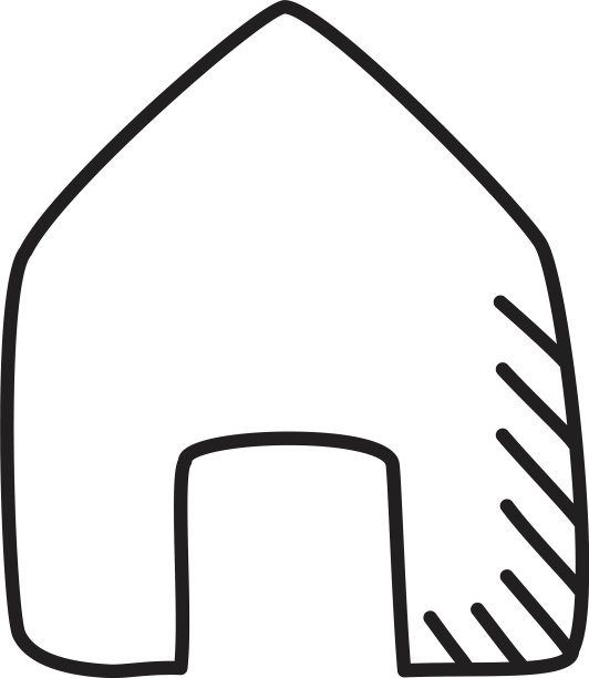 房屋形状线条风格图片下载