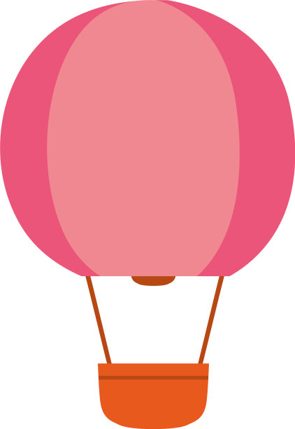 手绘热气球图标彩色设计图片下载