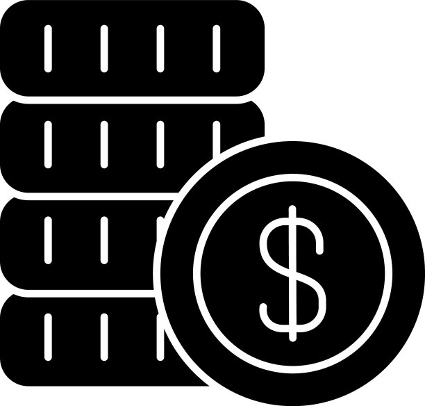货币硬币堆叠轮廓图标图片下载