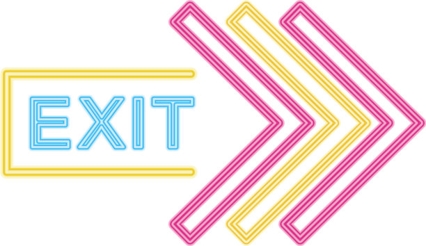 出口霓虹灯与箭头彩色设计图片下载
