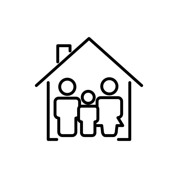 家庭线图标与家庭家的象征图片下载