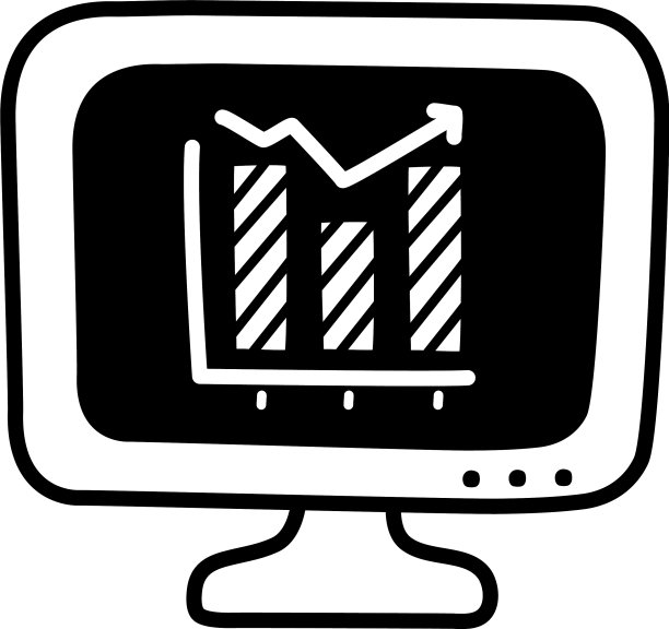 电脑与图形图表的屏幕剪影图片下载