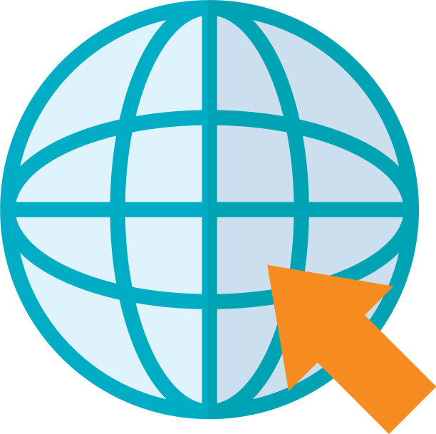 全球球体和箭头扁平风格图片下载