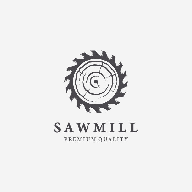 木锯标志复古链锯设计图片下载