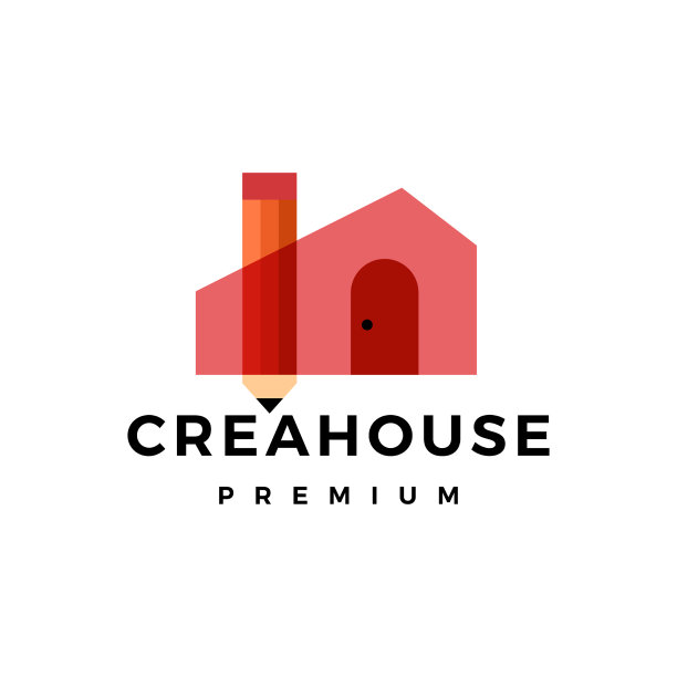 铅笔屋创意平面标志图标图片下载