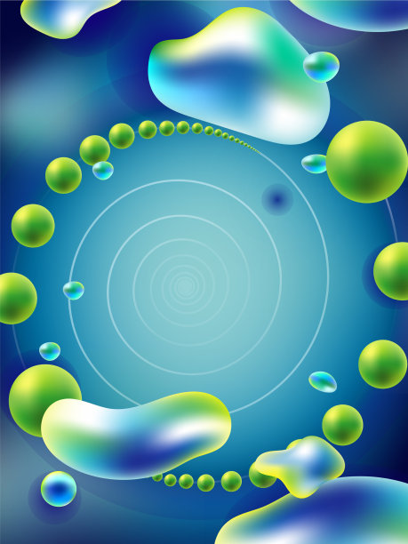 发光粒子与发光液体动态流动图片下载