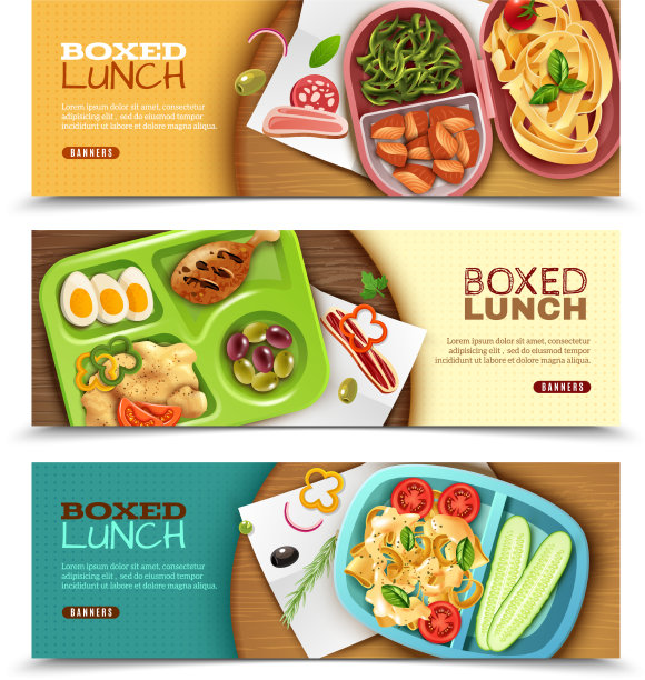 盒装午餐横横幅图片下载