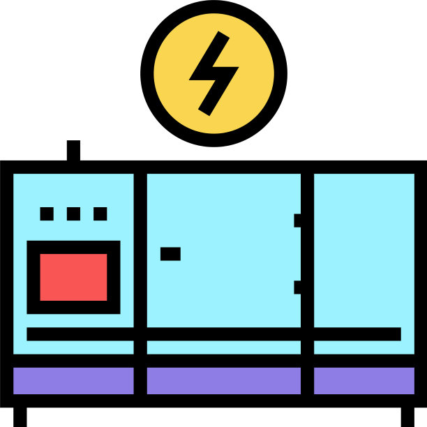 电器设备颜色图标平坦图片下载