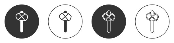 黑石器时代锤图标孤立在白色图片下载