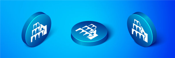 在意大利罗马的等距竞技场孤立图标上图片下载