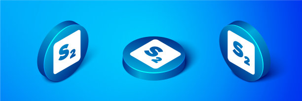 等距宾果图标隔离在蓝色背景图片下载