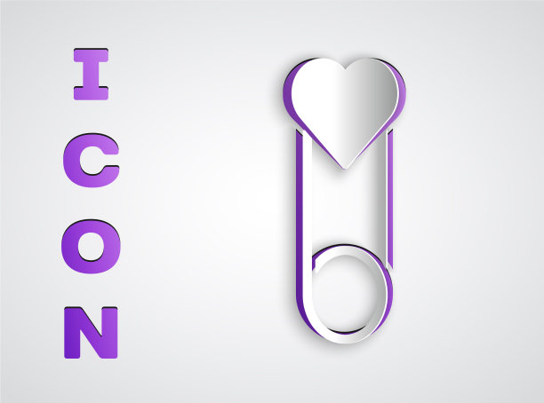 剪纸布匹别针图标孤立在灰色图片下载