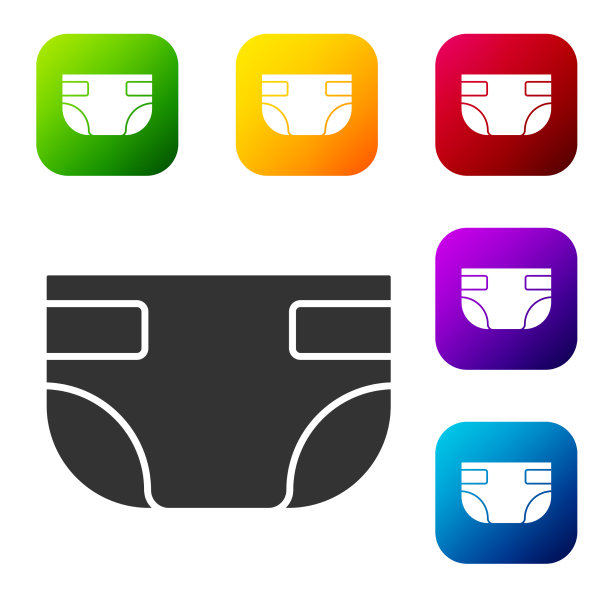 黑色吸湿尿布图标孤立在白色图片下载