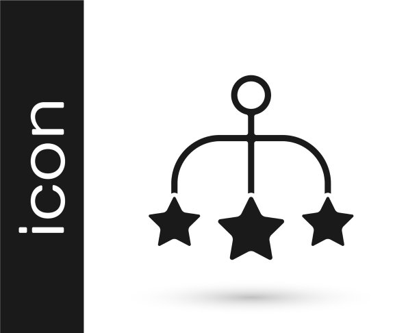 黑色倒钩挂玩具图标孤立上图片下载