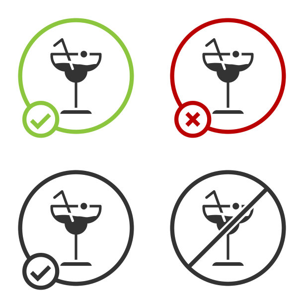 黑色鸡尾酒和酒精饮料图标隔离上图片下载