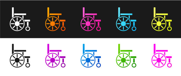 设置轮椅为残疾人图标隔离图片下载