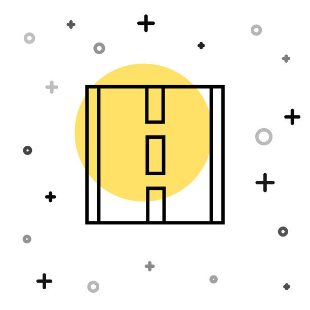 黑色线道路图标孤立在白色背景图片下载