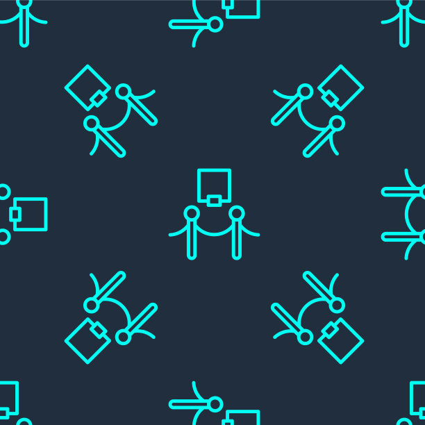 绿色线画框和绳索障碍图标图片下载