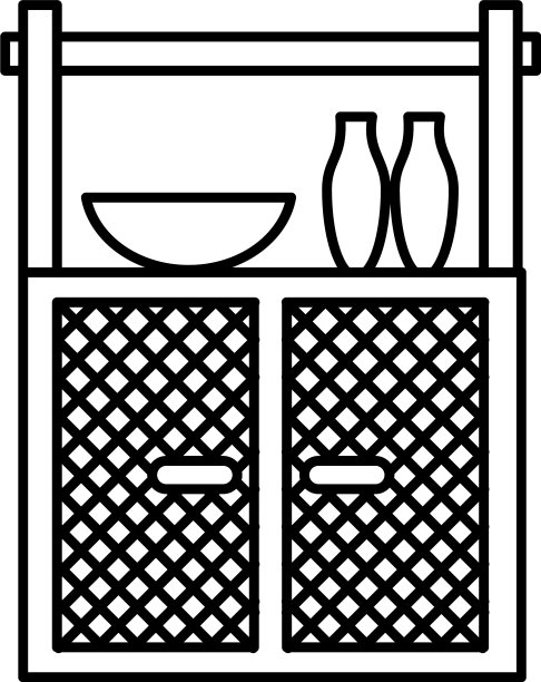橱柜具有线条装饰的物件风格图片下载