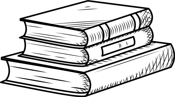 三本书在堆栈图标手绘风格图片下载