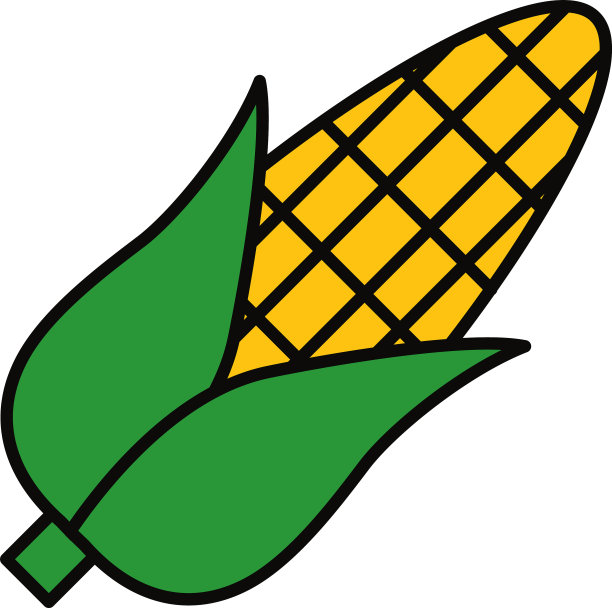 玉米芯图标线和填充样式图片下载