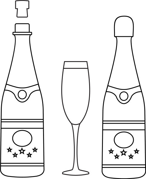 瓶子里的香槟酒爆炸了，还有玻璃杯图片下载