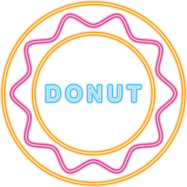 甜甜圈霓虹标志图标设计多彩图片下载
