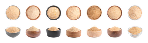 在白色背景上设置新鲜的面包屑。旗帜设计图片下载