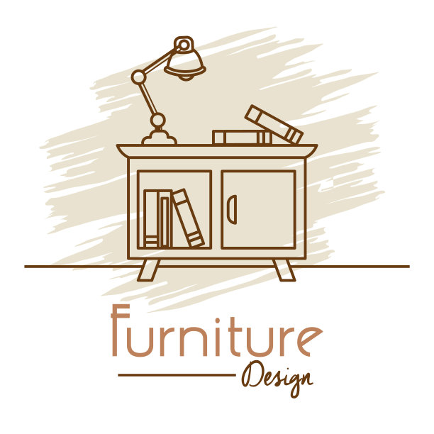 家具设计以台灯和书线为主图片下载