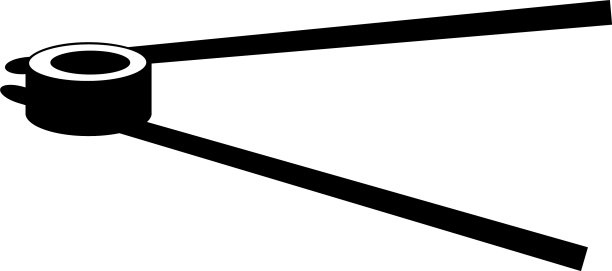 筷子上的寿司卷图标是白色的图片下载