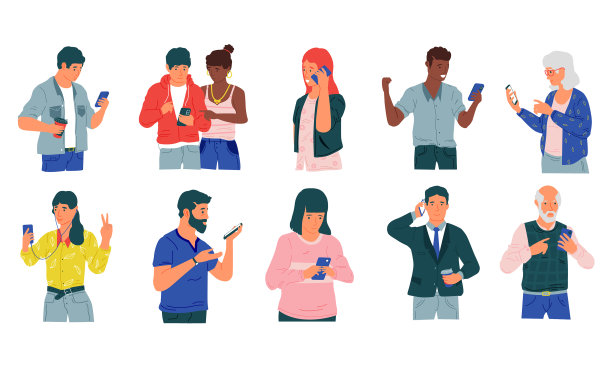 人们对卡通手机既高兴又失望图片下载