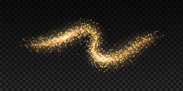 闪耀的尘埃波金色发光的星迹图片下载