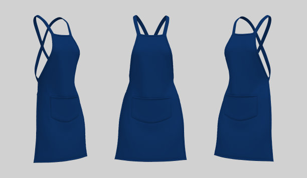 空白围裙模型在前面和侧面的观点图片下载
