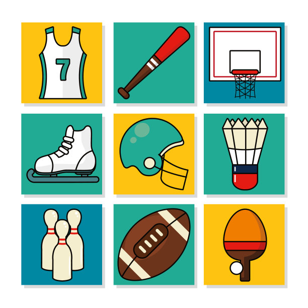 运动元素图标设置线和填充样式图片下载