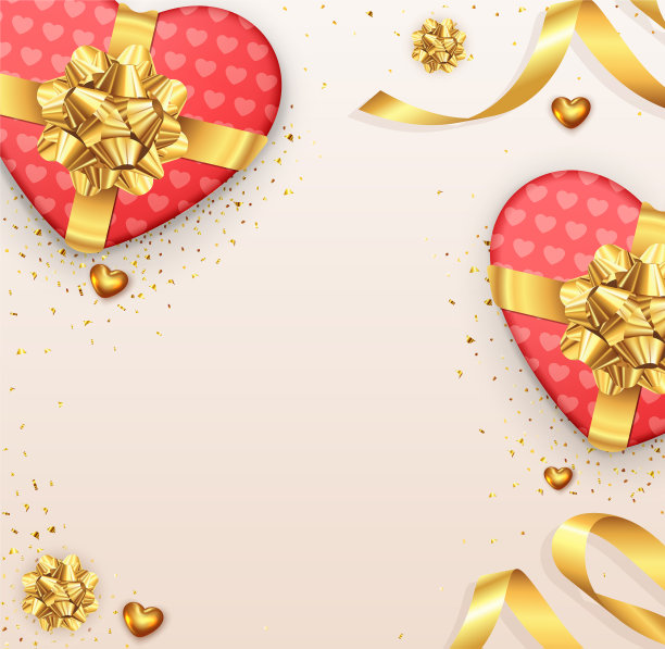 情人节背景与蝴蝶结和丝带图片下载