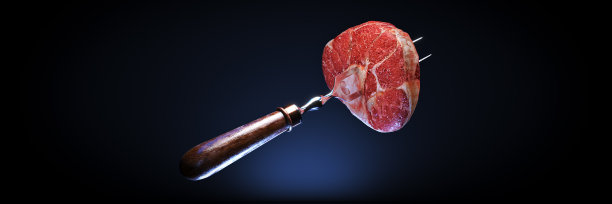 生牛排，黑牛膝。三维渲染图片下载