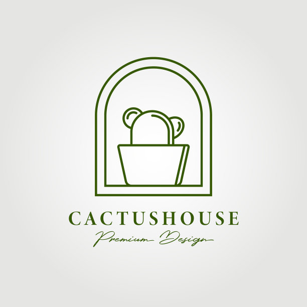 仙人掌屋标志设计标志图标图片下载