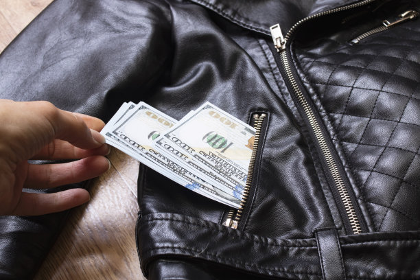 手从夹克口袋里掏出美元图片下载