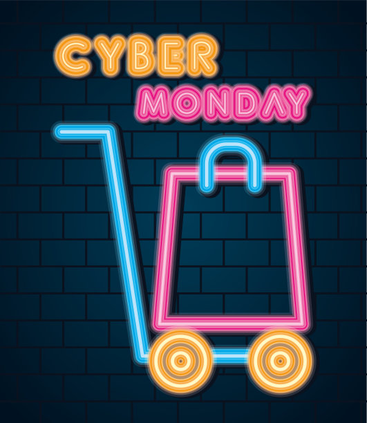 网上星期一设计，购物车上有购物袋图片下载