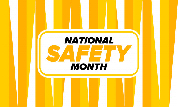 6月国家安全月。每年一个月在美国庆祝。警告无意伤害在工作，在家里，在路上。安全的概念。海报、卡片、横幅和背景图片下载