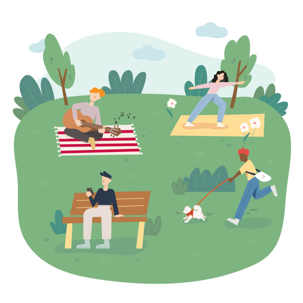 公园里的人们。图片下载