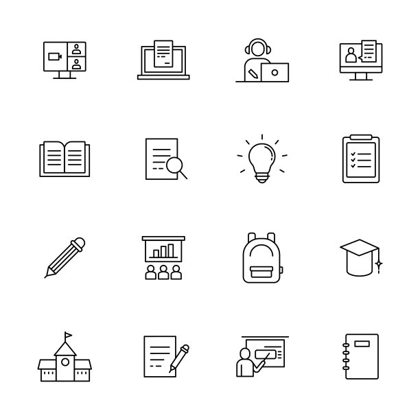 教育的图标集。图片下载