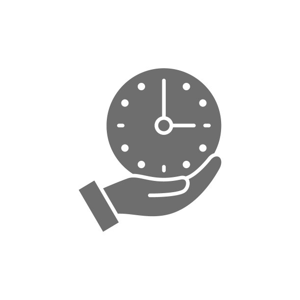 时钟在手，时间管理灰色图标。图片下载