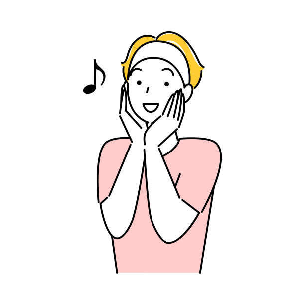 双手触摸脸部感受护肤效果的微笑男人图片下载