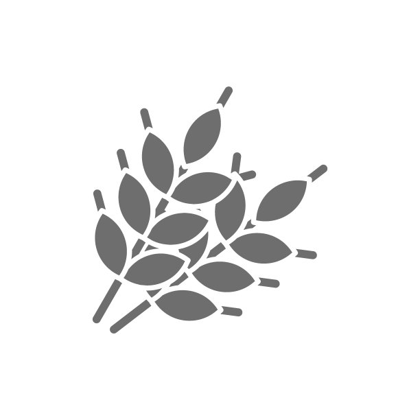 麦粒灰色图标。在白色背景上隔离图片下载