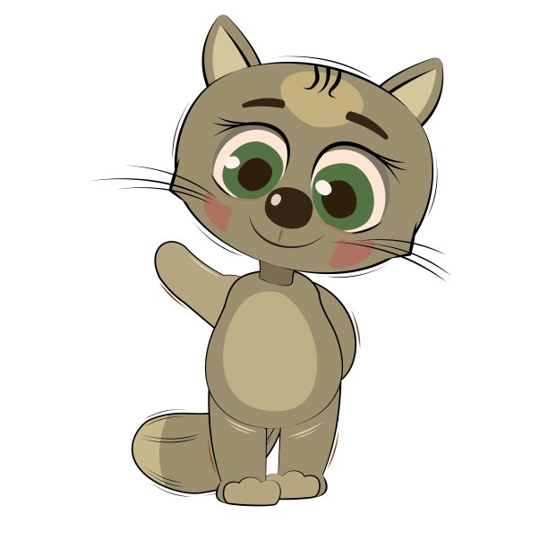 幼崽的小猫。猫。在白色背景上孤立的物体。开朗善良的动物孩子。漫画平面风格。有趣。向量图片下载