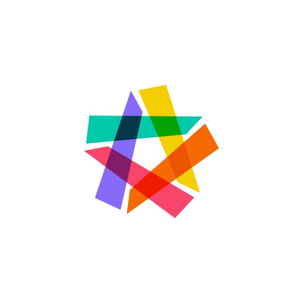 星星抽象彩色重叠重叠矢量图标插图图片下载