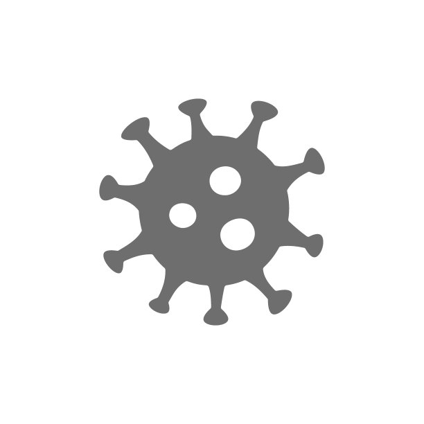 病毒，微生物，细菌灰色图标。在白色背景上隔离图片下载