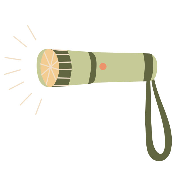 口袋把手手电筒矢量插图图片下载