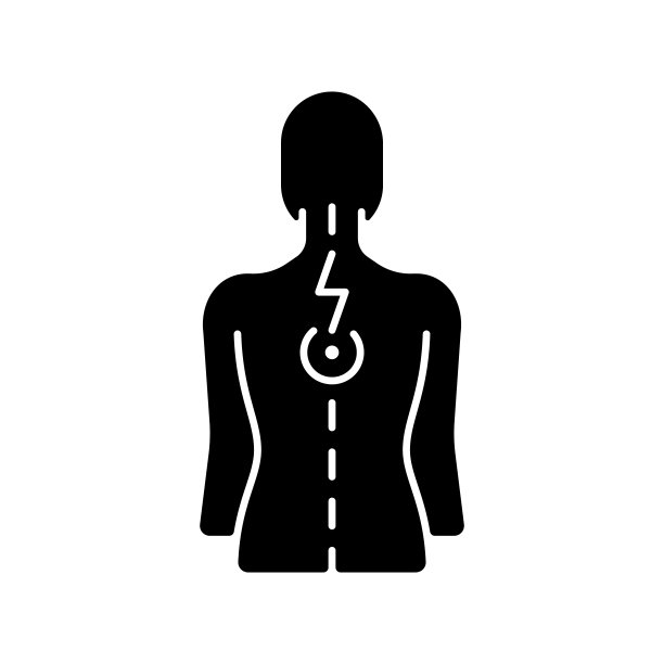 脊神经受压黑色象形图标图片下载